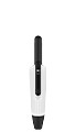 Kobold VM7 handheld vacuum cleaner shown upright, featuring a slim, modern design in white and black.