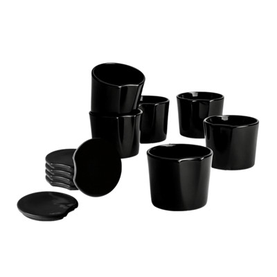 6 schwarze Varoma® Förmchen mit Deckel
