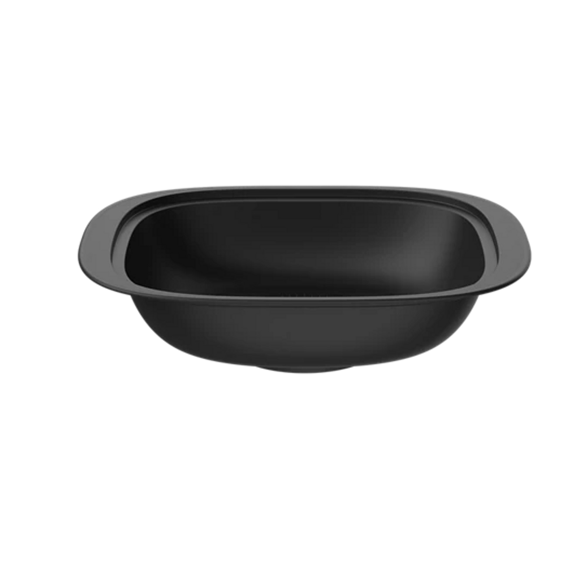 Black Varoma dish accessory for Thermomix® TM7, shown from above on transparent background.