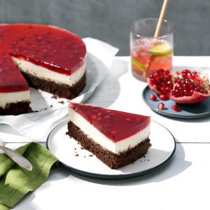 Cookidoo® Rezept Rauch Happy Day - Schoko-Topfentorte mit Granatapfelspiegel (glutenfrei)