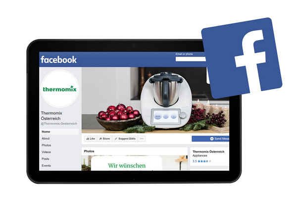 Thermomix® Facebook-Seite auf einem Tablet