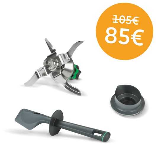 Gruppo Coltelli Bimby® TM6 + Spatola originale Bimby® + Misurino Bimby® TM6