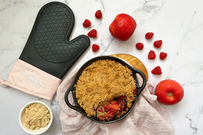 Crumble manzana y fresa