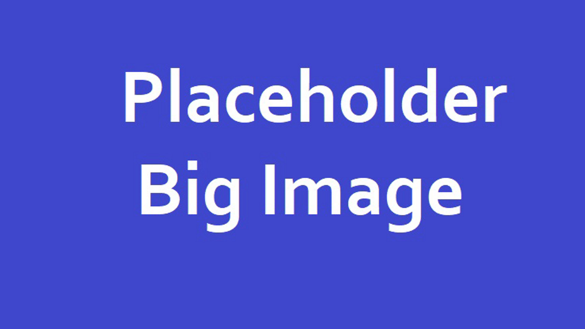 Blue background with the text "Placeholder Big Image" in white, centered.