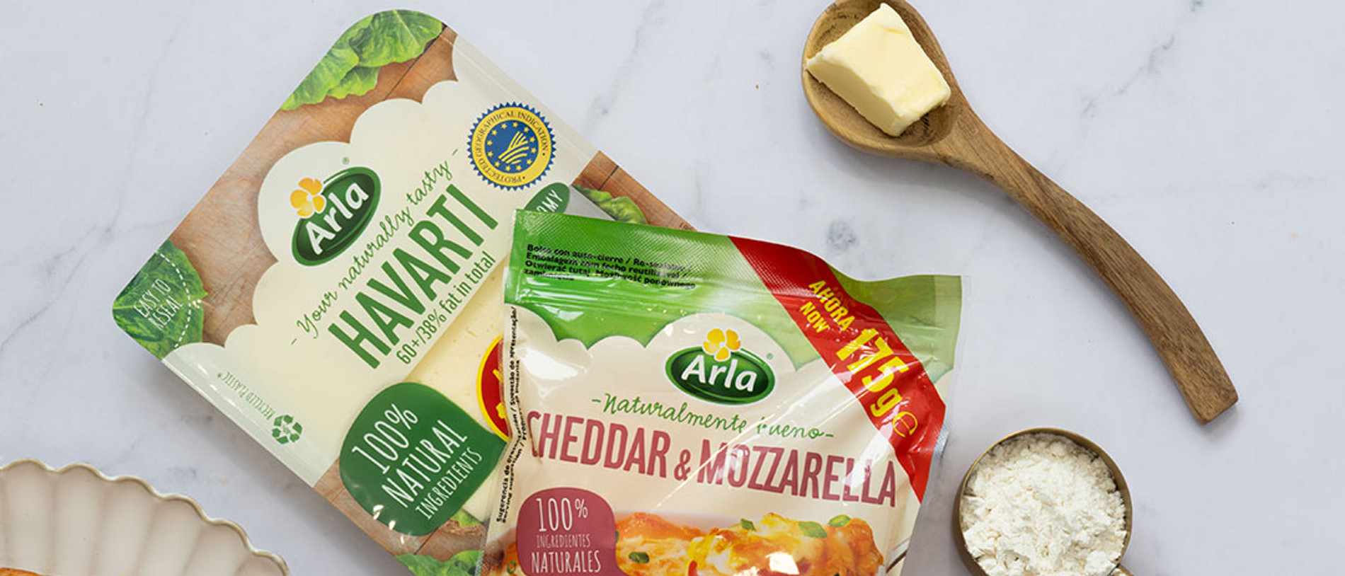 Rolls de jamón y queso con arla