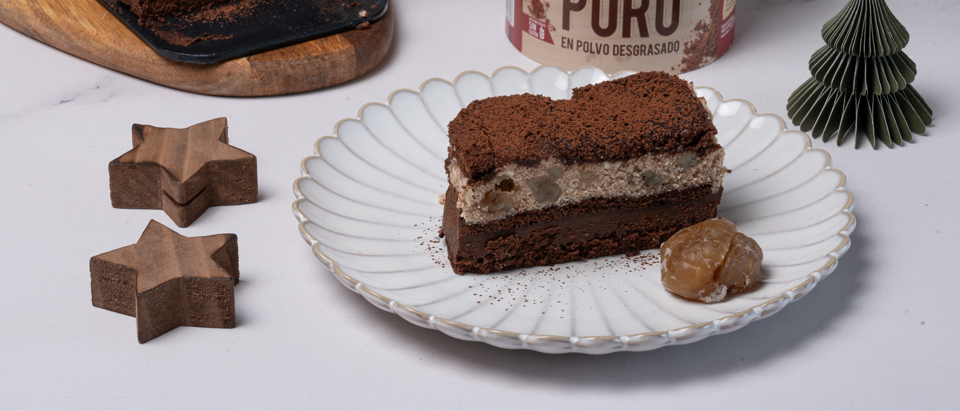 Tableta de chocolate y castañas