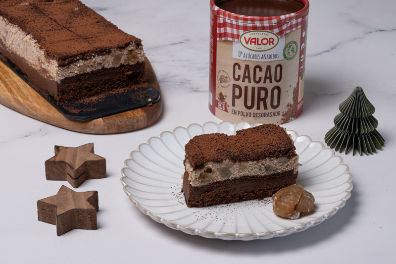 Tableta de chocolate y castañas