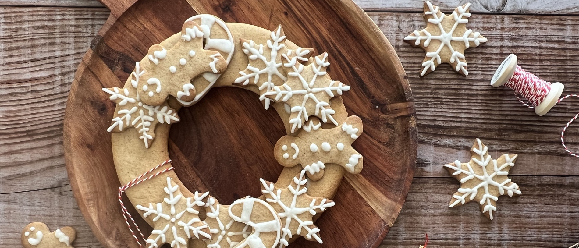 Corona de galleta de navidad
