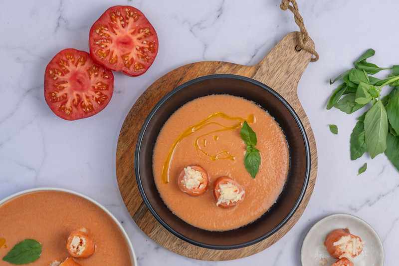gazpacho tomate y albahaca thermomix