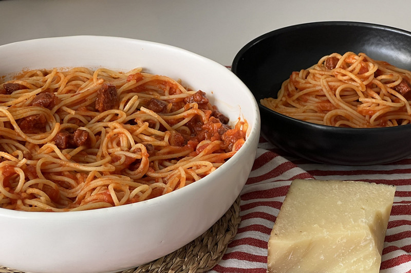 Pasta amatriciana en Thermomix®