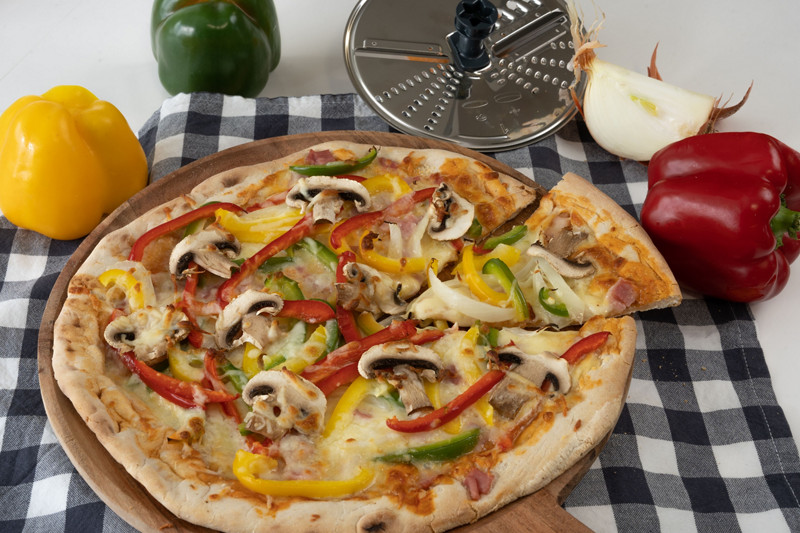 Es pizza verduras accesorio cortador thermomix3