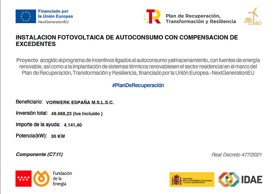 Placa autorizada Rsc vorwerk