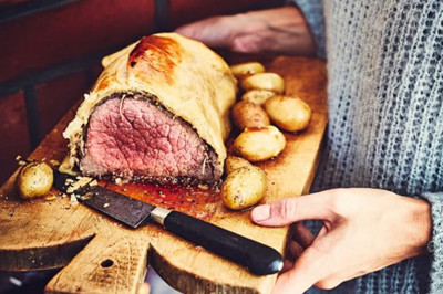 Ternera en costra de hojaldre con mostaza