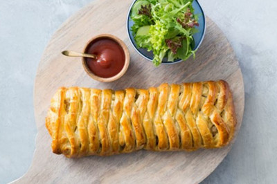 Tarta trenza rellena de cerdo