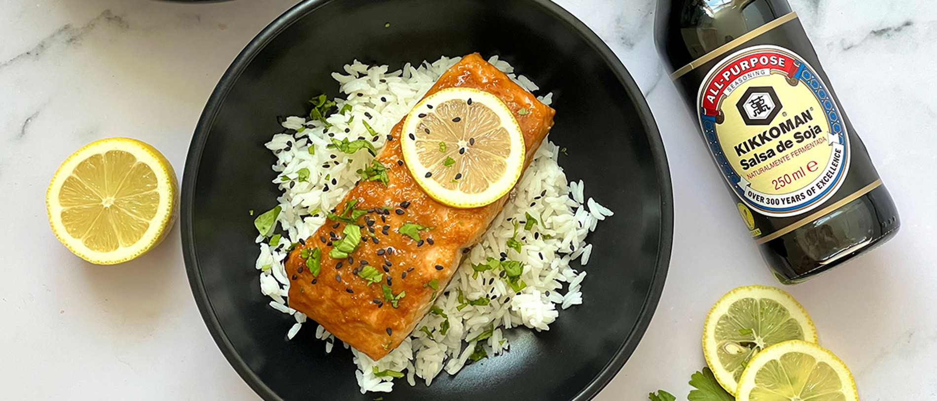 Salmon al limón y soja