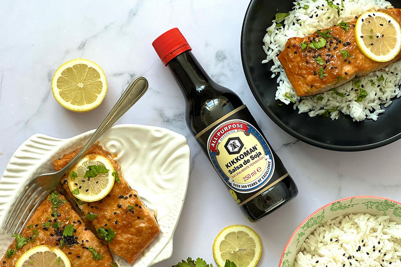 Salmón al limon y soja