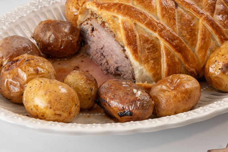 receta de navidad, solomillo con costra de hojaldre