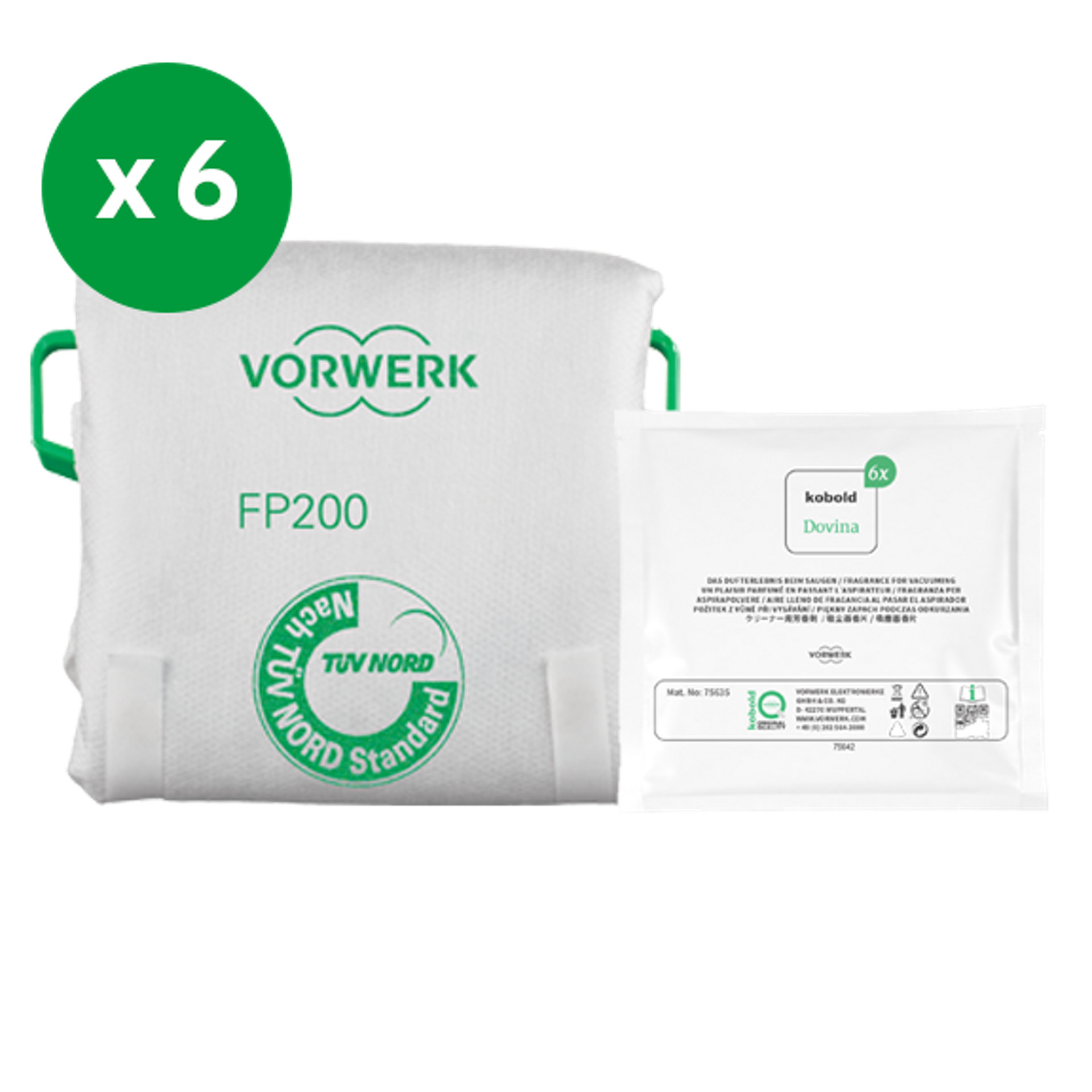 Kit d'entretien VK200 et base d'autovidage RB7 (Sacs filtres + Dovina)