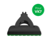 Brosse DuoSpeed SP7 noire pour aspirateur laveur sans fil Kobold VK7 vue de face pastille verte Pour VK7