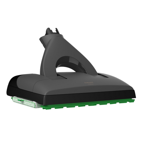 Aspirateur laveur sans fil Kobold VK7 avec brosse DuoSpeed SP7 vue en angle sur fond transparent