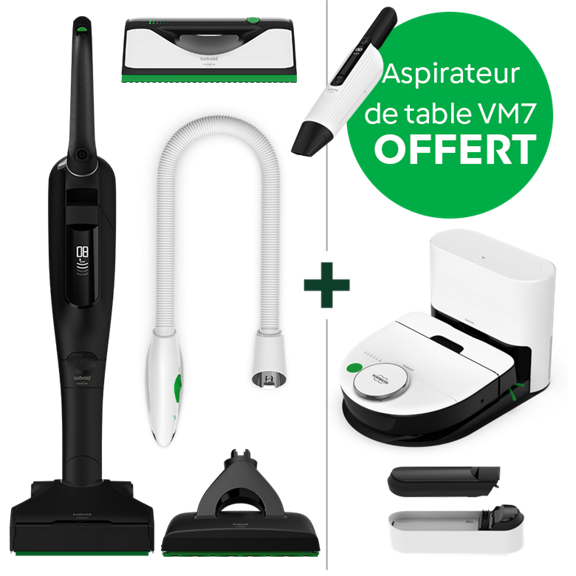Aspirateur sans fil Kobold VK7 Black Edition VG100 PB7 VM7 VR7 accessoires station d accueil texte promo VM7 offert