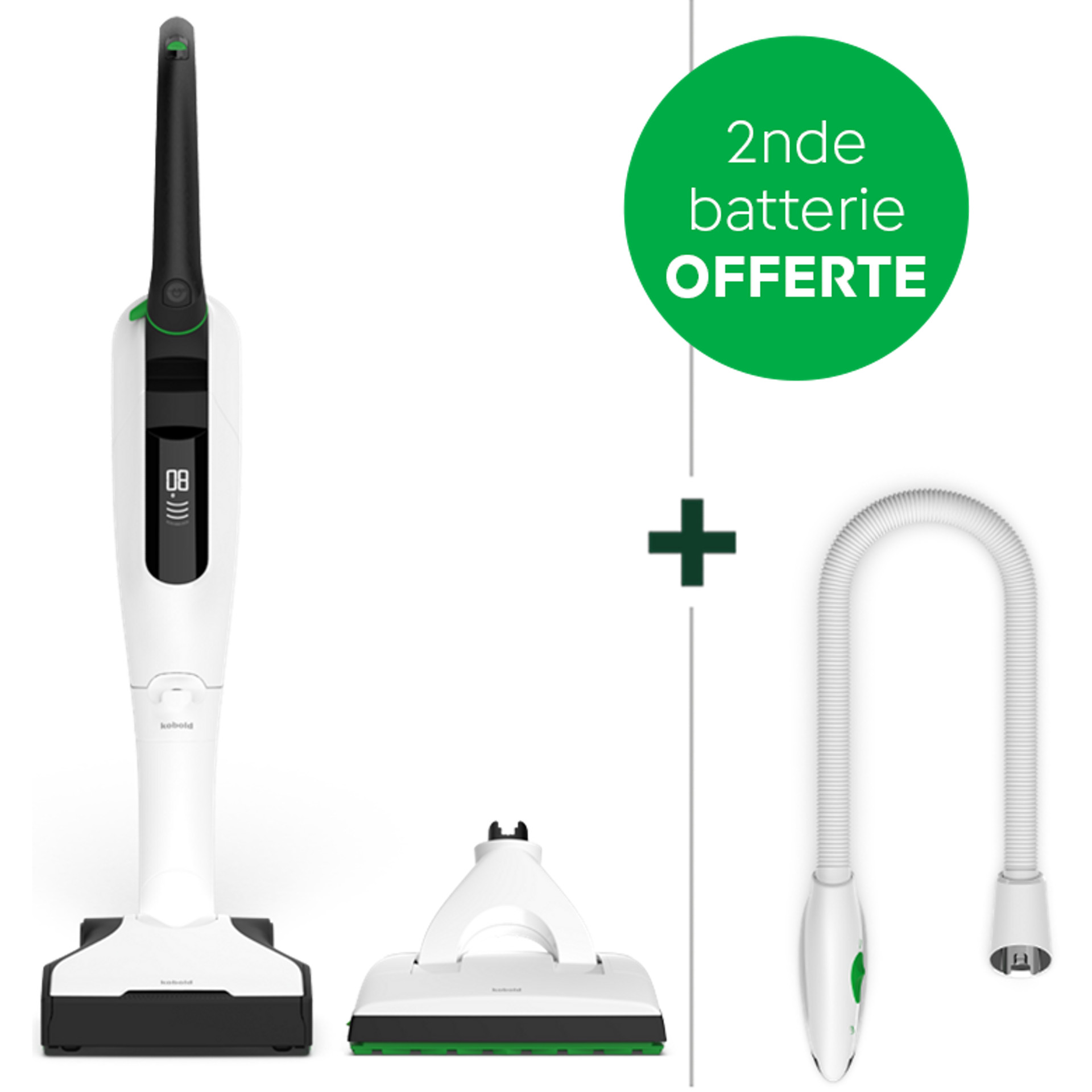 Aspirateur laveur sans fil Kobold VK7 avec brosse DuoSpeed SP7, PB7 et offre batterie pour France.
