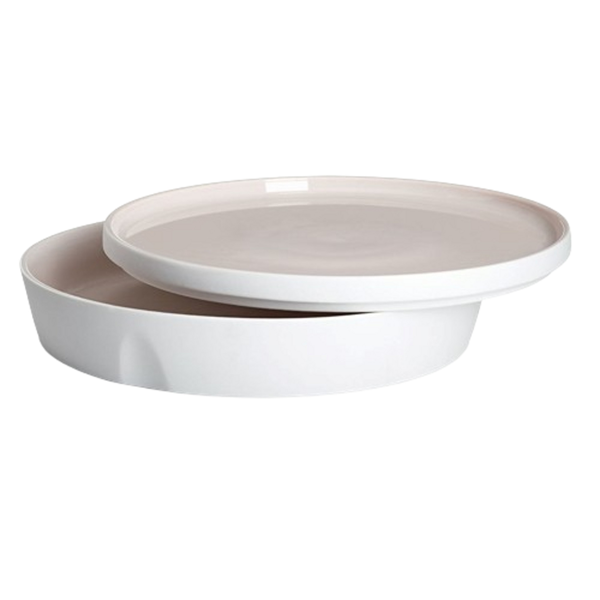 Coffret plat de service et assiette 24 cm - Rose - DEGRENNE