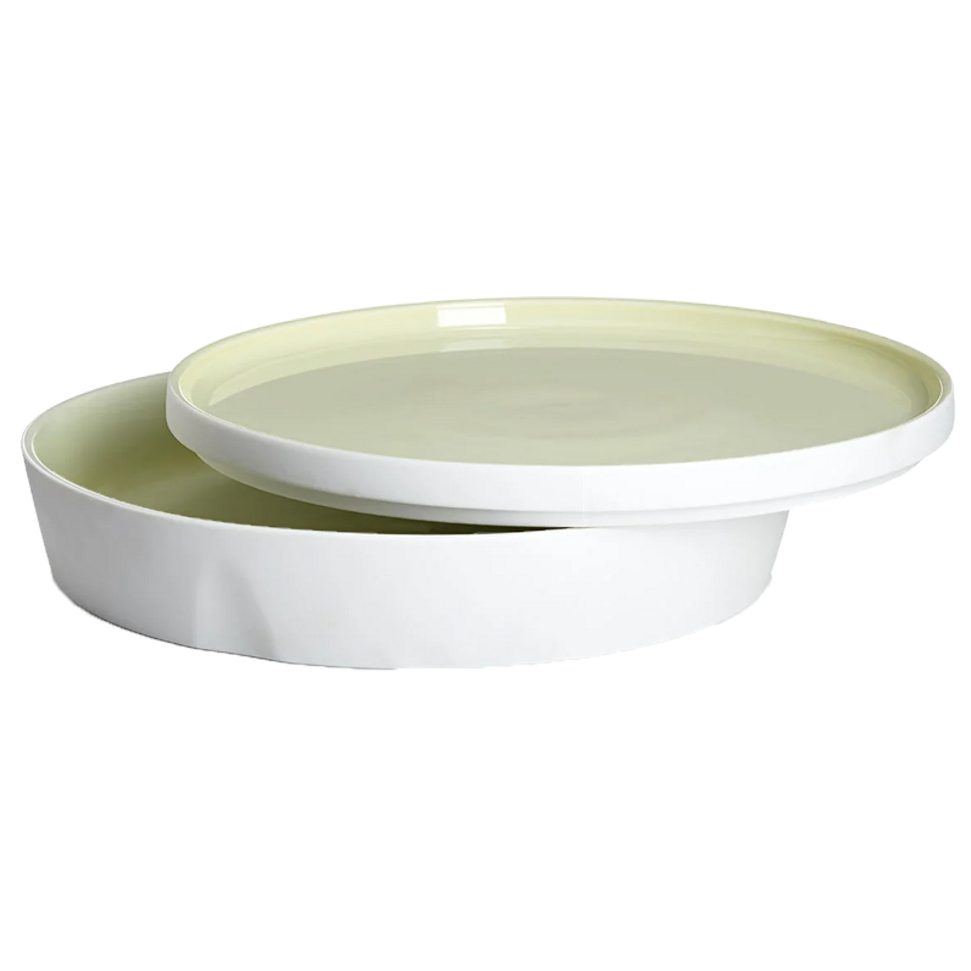 Coffret plat de service et assiette 24 cm - Vert artichaut - DEGRENNE