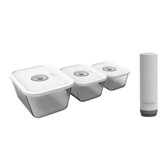 Appareils De Mise Sous Vide Pack FOSA Lyon Starter Kit - Pompe Sous Vide TURTLE Sans Fil Avec Récipients Verre 3.75L Et 1.4L Food Saver