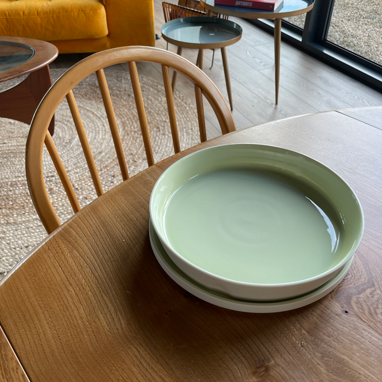 thermomix - Set bol + assiette plate ronde - vert artichaut - DEGRENNE