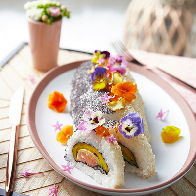 Recette sushi bûche mangue saumon