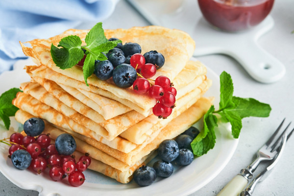 Crêpes dont la pâte a été réalisée au robot pâtissier Thermomix