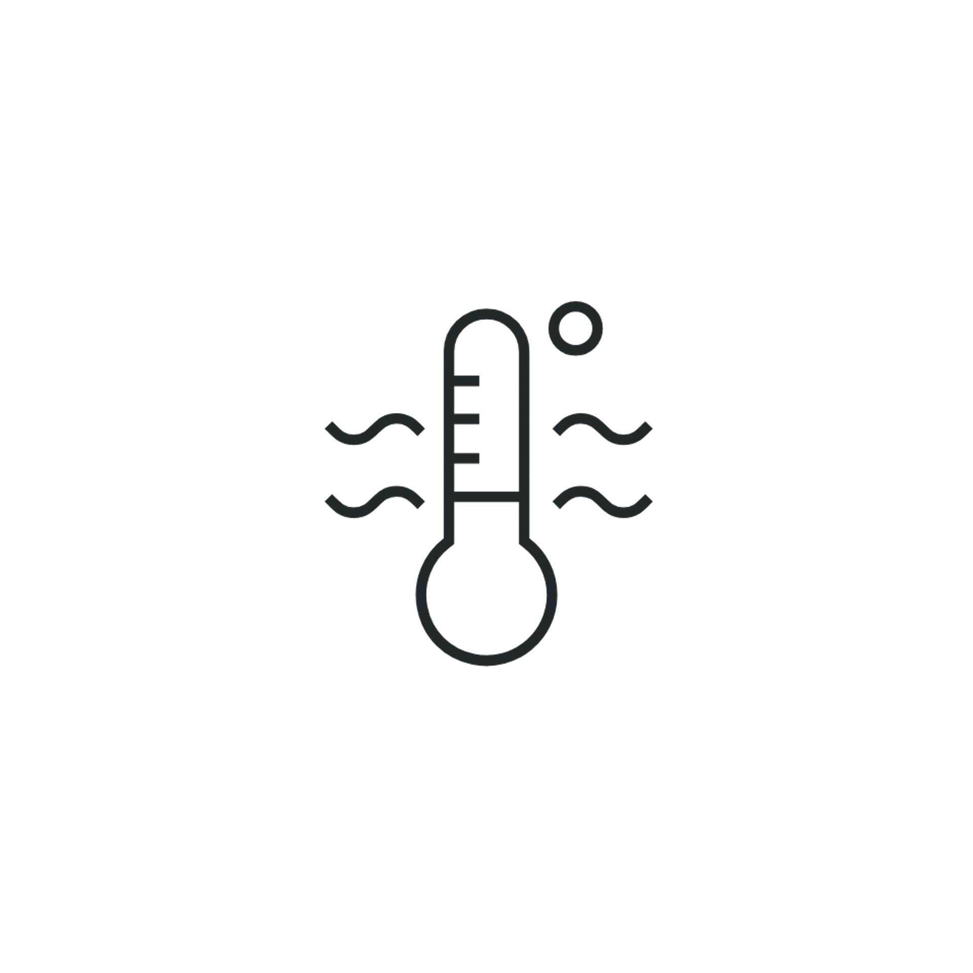 Icône de thermomètre avec des lignes ondulées indiquant la température.