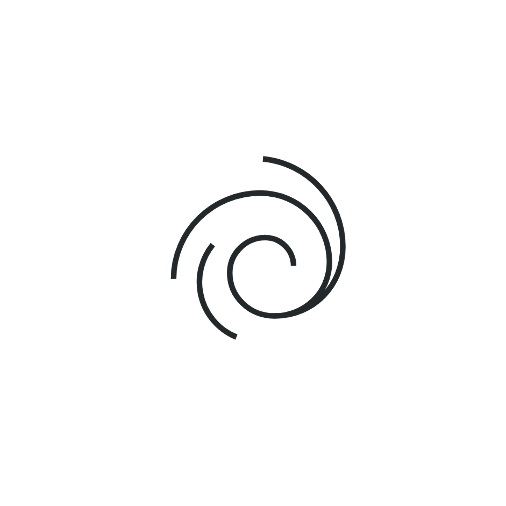 Logo tourbillon Vorwerk noir en forme de spirale sur fond transparent.