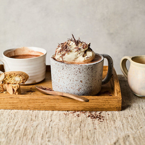 Chocolat chaud avec éclats de chocolat hachés au au robot pâtissier Thermomix