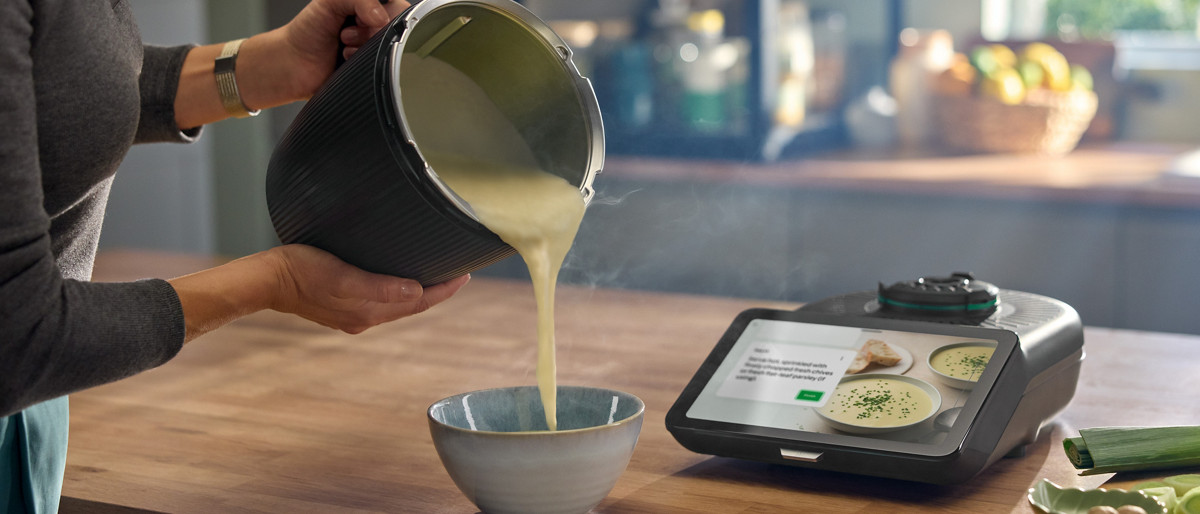 Soupe réalisée au robot mixeur Thermomix