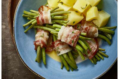 Green bean bundles potatoes and thyme butter ID80521 portrait lpr