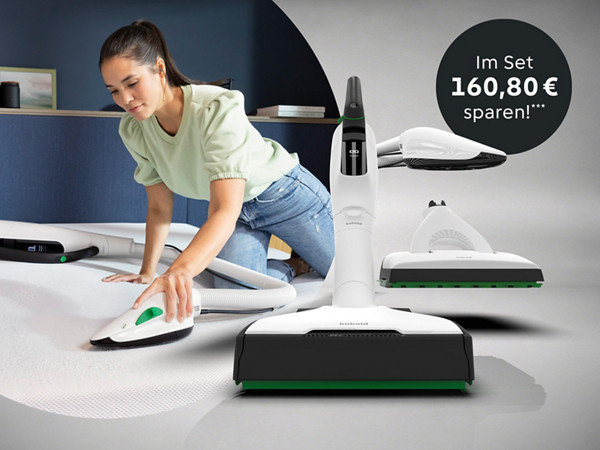 Kobold Akku-Staubsauger, Polsterbürste & Saugwischer Aufsatz
