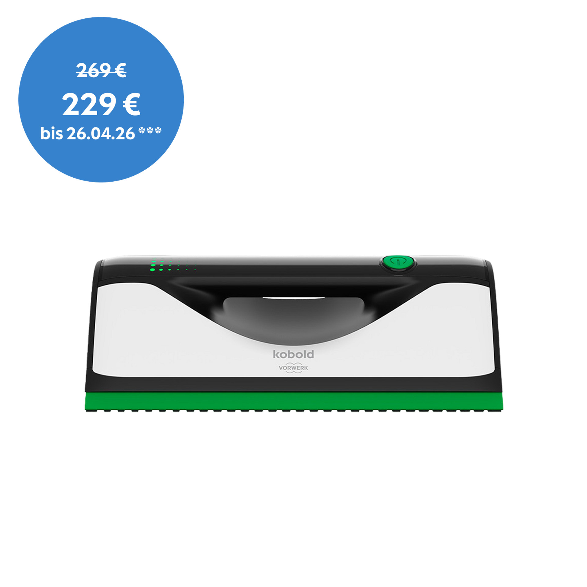 Kobold VG100+ Flächenreiniger mit Preisaktionslabel: 229 € bis 26.04.26, regulär 269 €.