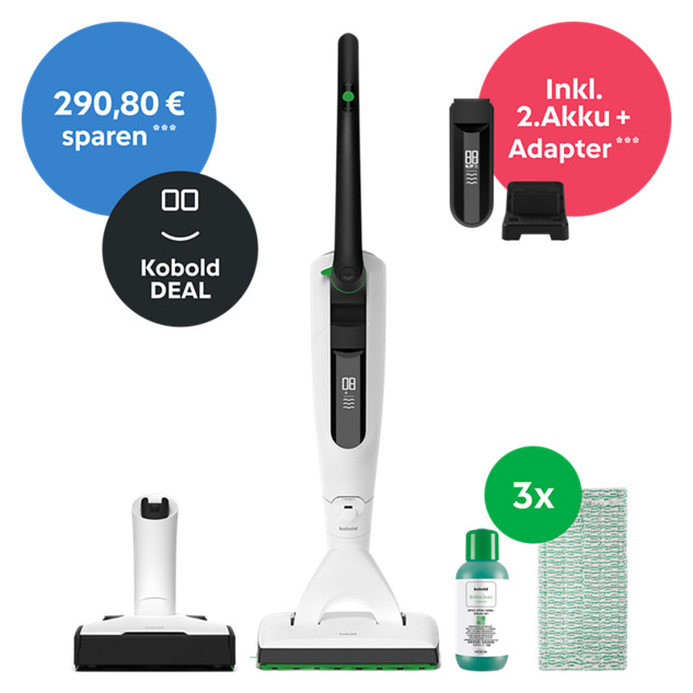 Kobold VK7 Akku-Staubsauger & Saugwischer inkl. 2. Akku