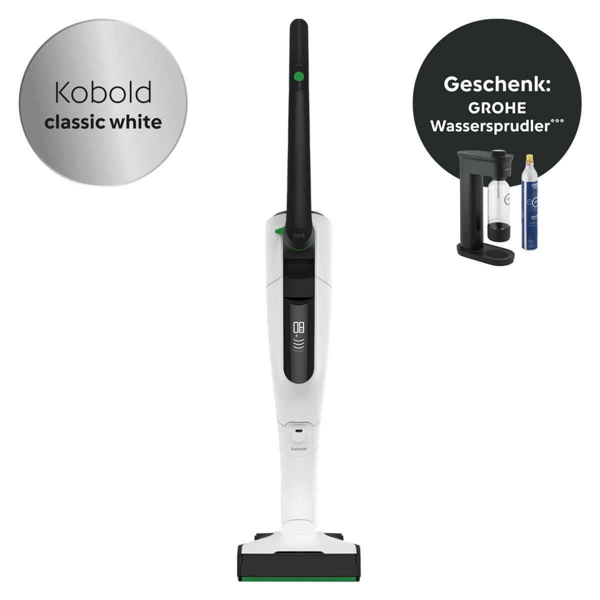 VK7 Akku-Staubsauger White (inkl. GROHE Wassersprudler)