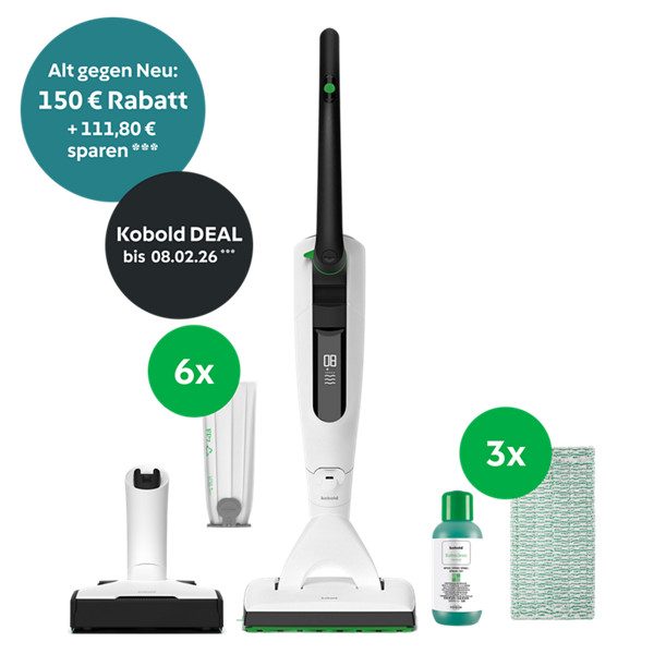 Alt gegen Neu: VK7 Akku-Staubsauger & Saugwischer (150 € Rabatt)