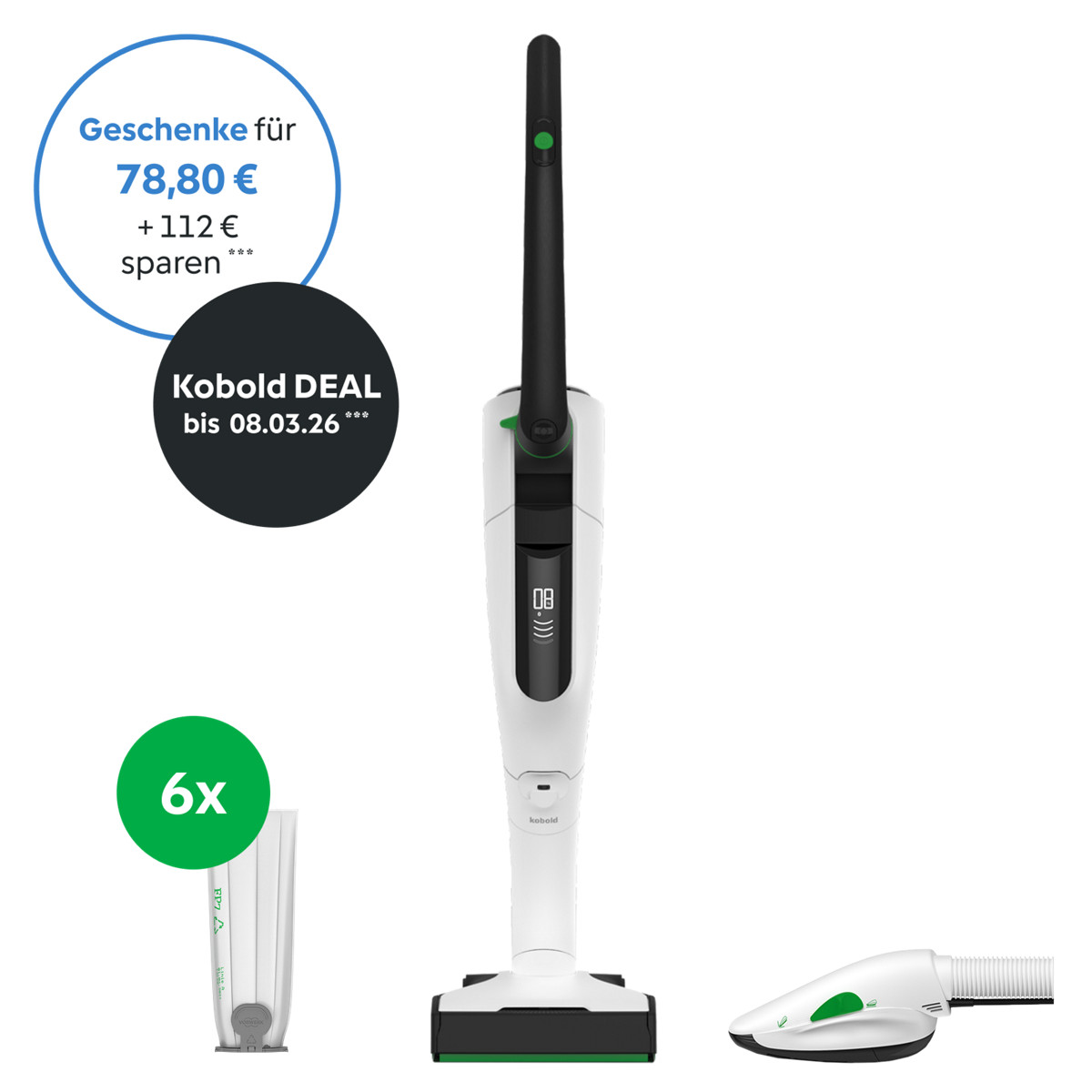Kobold VK7 Akku-Staubsauger & Polster inkl. Geschenke