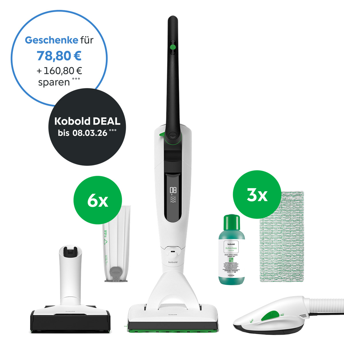  Kobold VK7 Akku-Staubsauger & Saugwischer & Polster inkl. Geschenke
