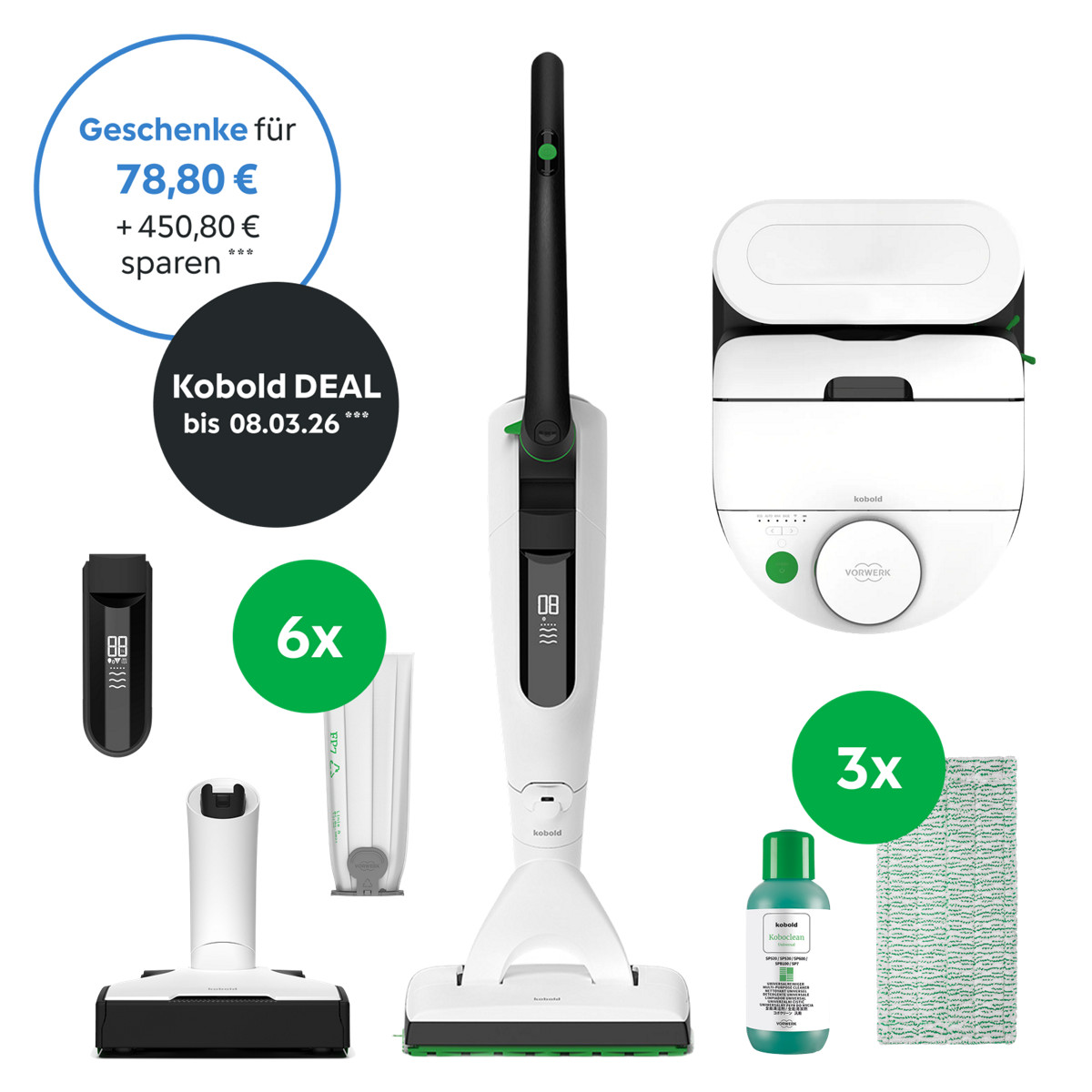 Kobold VK7 Akku-Staubsauger & Saugwischer & Saugroboter inkl. Geschenke