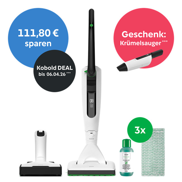 Kobold Akku-Staubsauger mit Elektrobürste & Saugwischer