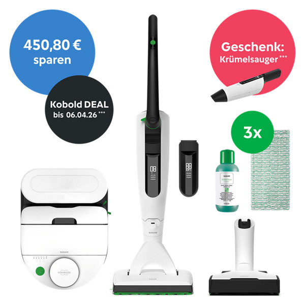 Kobold VK7 Akku-Staubsauger & Saugwischer & Saugroboter inkl. VM7 Krümelsauger geschenkt