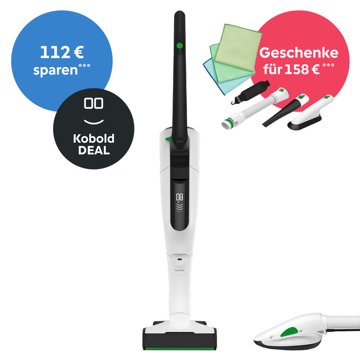 Kobold VK7 Akku-Staubsauger & Polster inkl. Geschenke