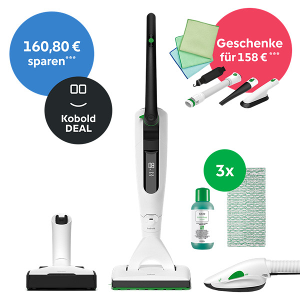Kobold VK7 Akku-Staubsauger & Saugwischer & Polster inkl. Geschenke