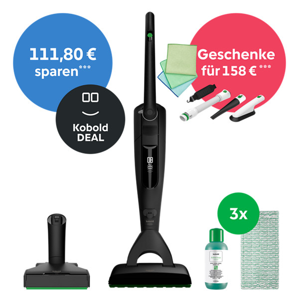 Kobold VK7 Akku-Staubsauger & Saugwischer Black inkl. Geschenke